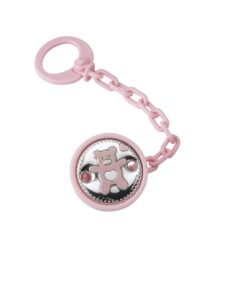 Pinza plateada para chupete oso