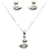 Conjunto plata patos con piedras