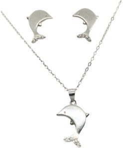 Conjunto plata delfines lisos
