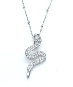 Gargantilla plata rodiada serpiente