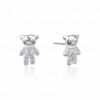 Pendientes plata oso con circonitas