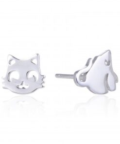 Pendiente plata Gato y Raton