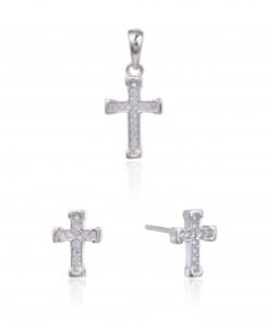 Conjunto pendientes y colgante cruz