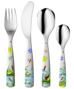 Cubierto infantil y bebe ranas