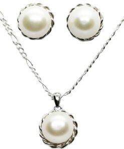 Conjunto plata con perla