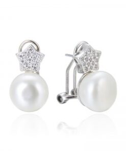 Pendientes plata perla y estrella