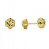 Pendientes clavo 5mm para bebe niña o mujer, oro 18K