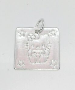 Colgante cuadrado plata kitty