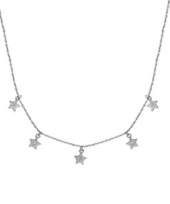 Gargantilla plata estrellas con circonitas
