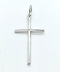Cruz plata palo redondo