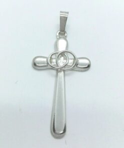 Cruz plata con alianzas