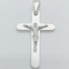 Cruz plata plana con cristo