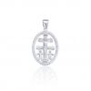Cruz plata Caravaca con piedras