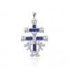 Cruz Caravaca con piedras azules
