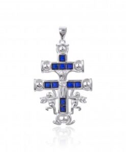 Cruz Caravaca con piedras azules