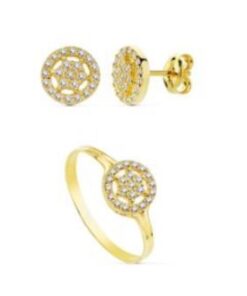 Juego comunión oro con circonitas