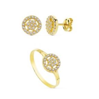 Juego comunión oro con circonitas