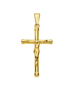 Cruz oro amarillo con Cristo