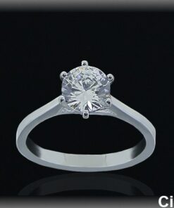 Anillo plata rodiada solitario