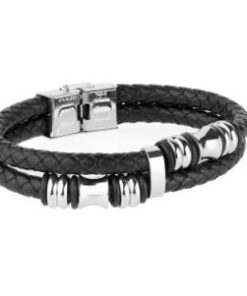 Pulsera Duward de Acero y Piel DT 3040.02