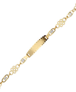 Esclava Comunión Flores, para niños. Oro 18 kilates