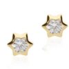 Pendientes estrella circonita mujer o niña ,oro 18 kilates.
