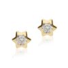 Pendientes estrella circonita para mujer, niña o bebé, oro 18 kilates.