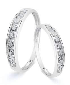 Alianzas boda oro blanco con circonitas