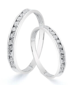 Alianza oro blanco con circonitas