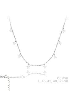 Gargantilla plata estrellas lisas