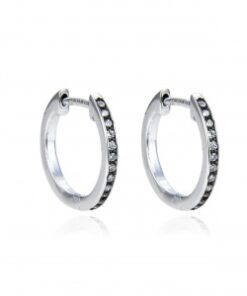 Pendiente aro con piedras blancas