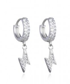 Pendiente plata aro rayo