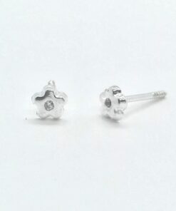 Pendiente plata estrella con piedra