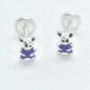 Pendientes plata ositos morados