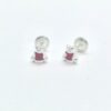 Pendientes plata osito esmalte rosa