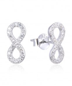 Pendientes plata infinito con circonita