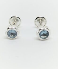 Pendientes flor piedra azul