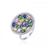 Anillo plata piedras multicolor