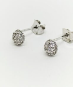 Pendiente plata rodiada piedras