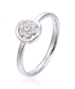 Anillo plata flor de circonitas