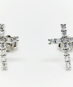 Pendientes cruz con circonitas