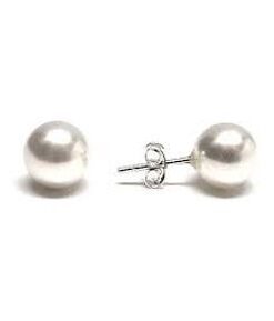 Pendientes plata perla 9mm.