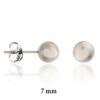 Pendientes plata perla 7mm