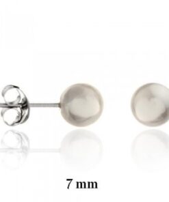 Pendientes plata perla 7mm