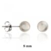 Pendientes plata perla 8mm.