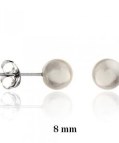Pendientes plata perla 8mm.
