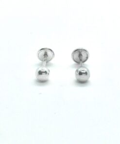 Pendientes plata bola 4mm.
