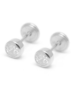 Pendiente redondo con circonita