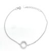 Pulsera plata con circulo circonitas