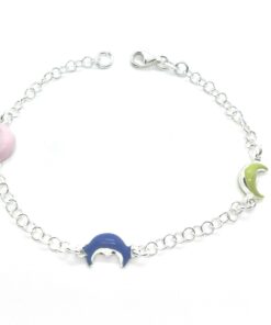 Pulsera plata lunas esmaltadas